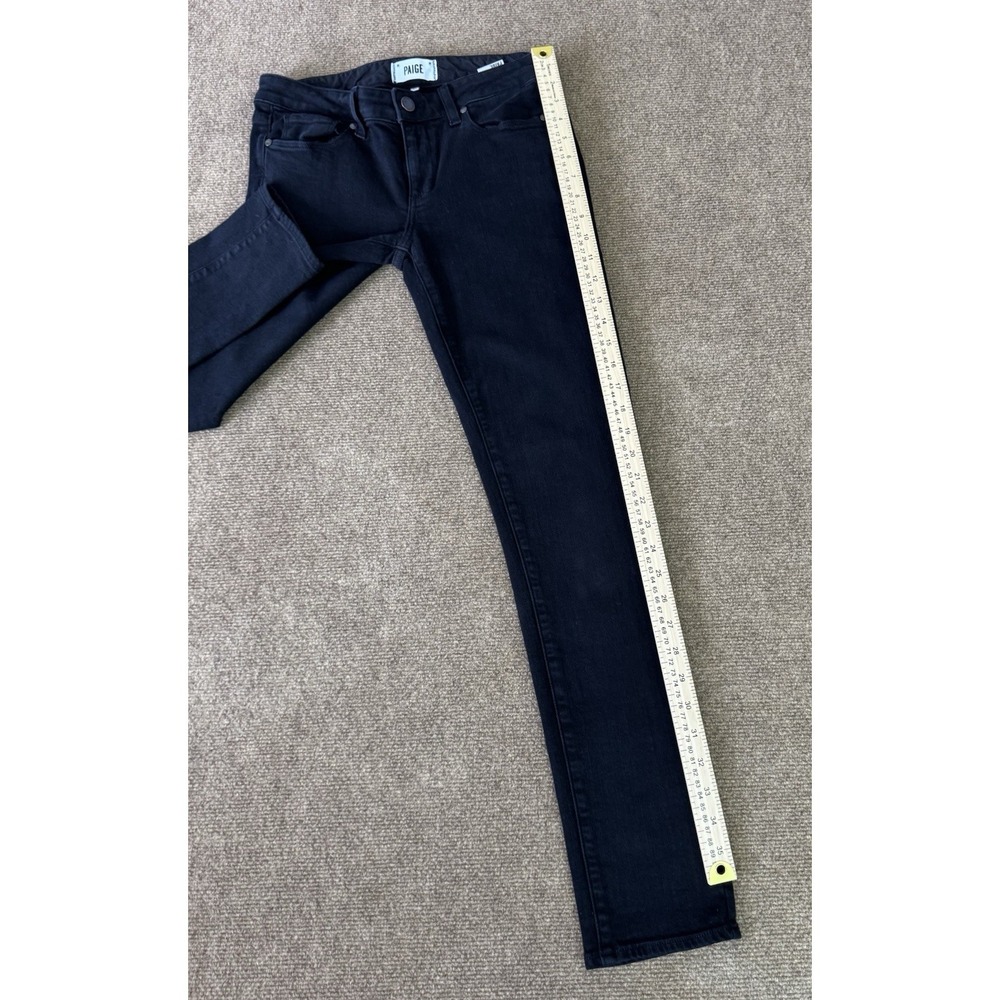 PAIGE Skyline Skinny Jeans Women's 27 Black Mid Rise Stretch Made in USA - Picture 9 of 15